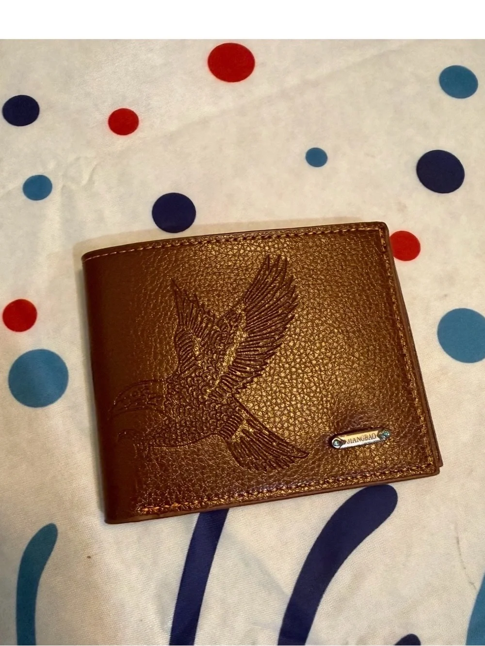 Brown Bi-Fold Wallet with Eagle Emboss